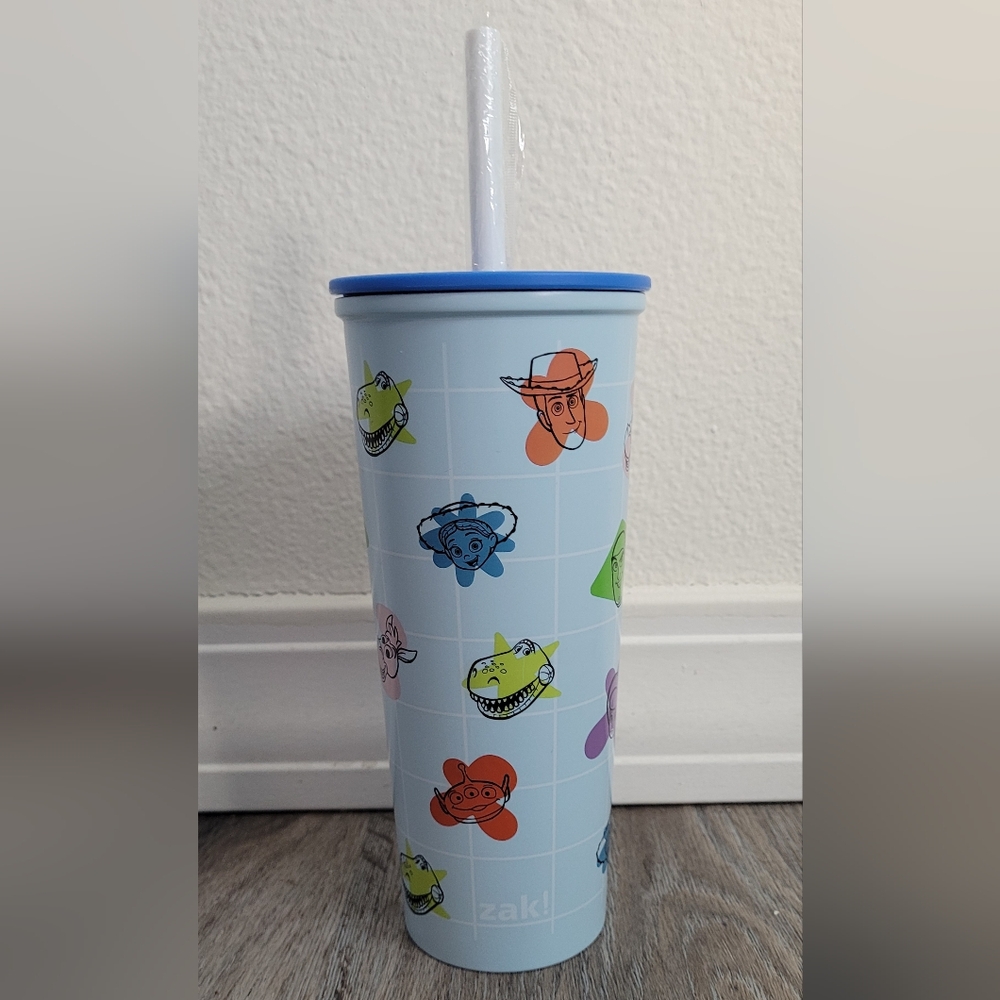 Toy Story 24 oz Tumbler with Blue Lid and Straw, New - Picture 4 of 11